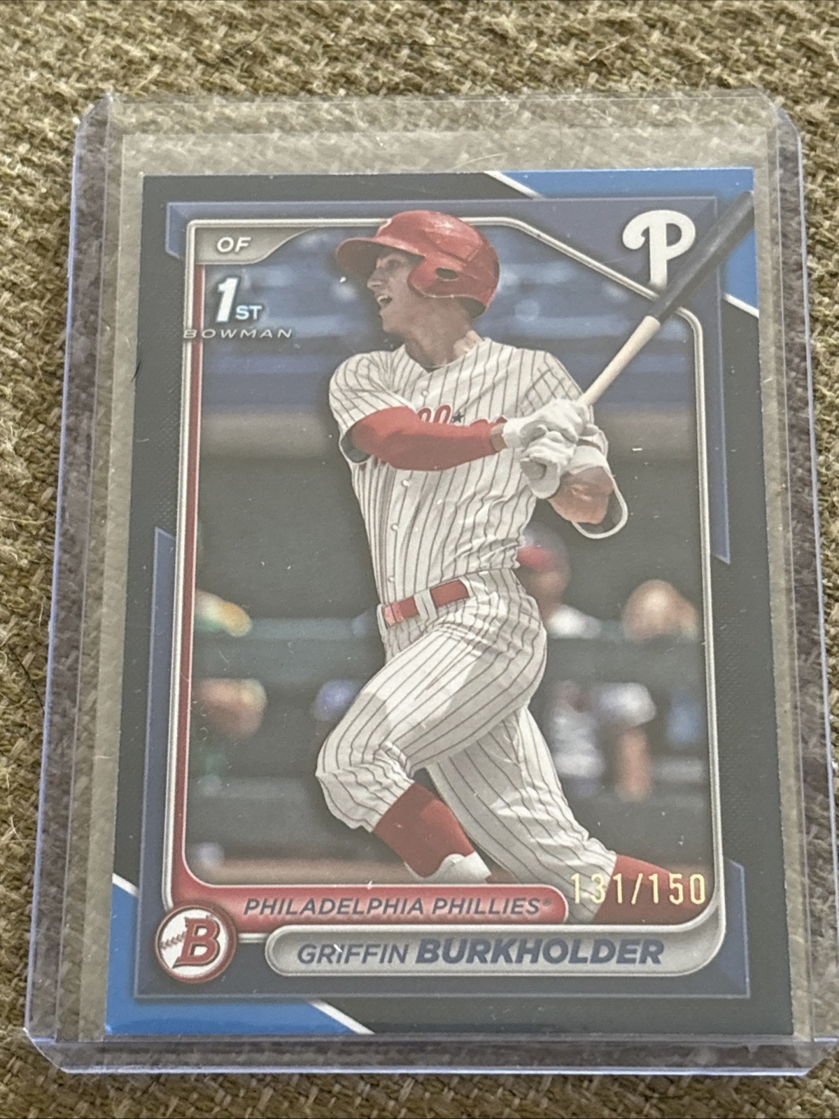 GRIFFIN BURKHOLDER 2024 BOWMAN CHROME DRAFT 1ST BLUE REFRACTOR /150 Q0657