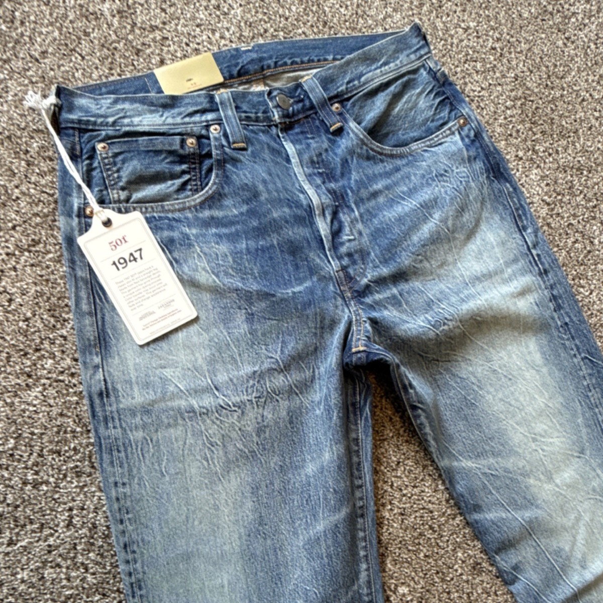Levi's 501 USA製 W34 L32 553 Levi's LVC 501 1947 Jeans 32x34 (actual) Selvedge Denim Acid