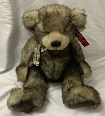 Russ Berrie Stuffed Teddy Bear Plush Cappuccino #4312 Brown with Bow