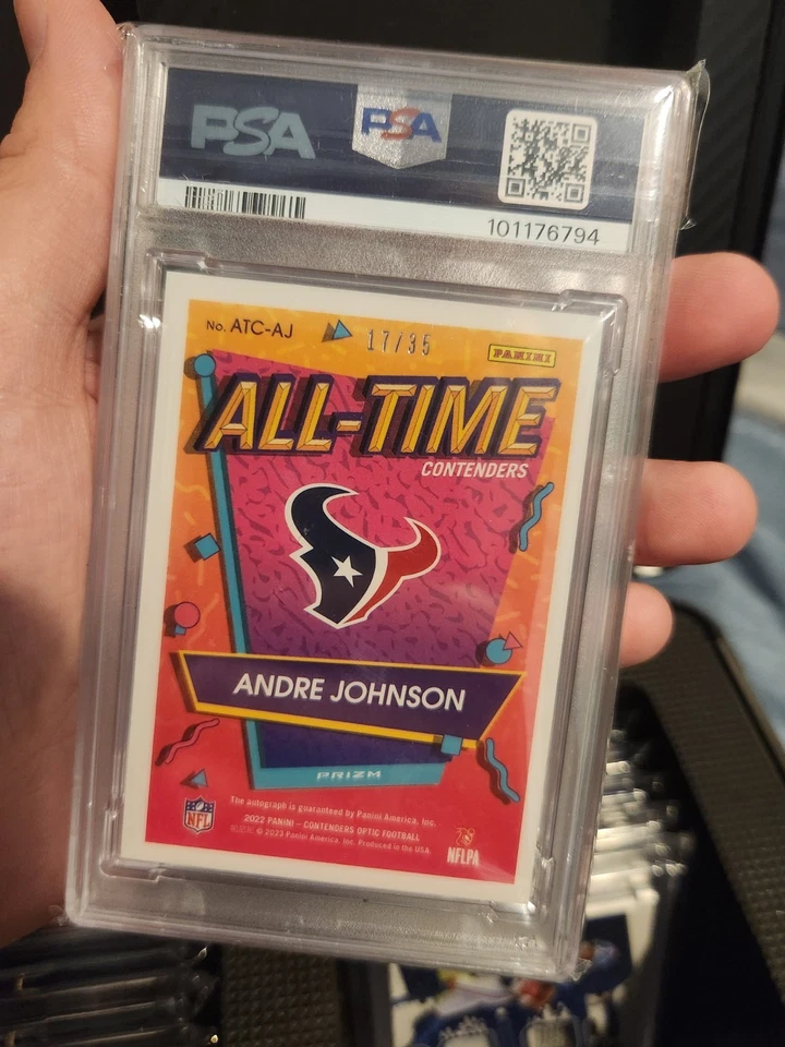 Andre Johnson 2022 Contenders Optic On-Card Auto All-Time Contenders /35 PSA 8! - Image 4 of 4