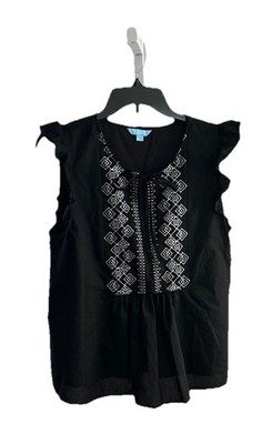 Draper James RSZP Women's Embroidered Flutter Sleeve Blouse Size: Small 