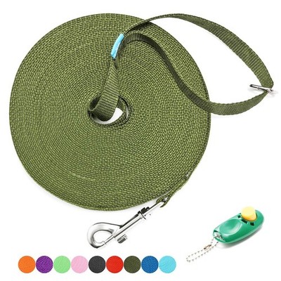 15/20/30/50/100 ft Long Dog Training Leash with Clickers for Small, Medium an...