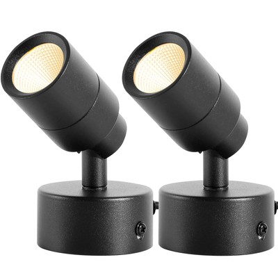 2 Pack 120V SpotLights Indoor, 3W Up Lights Floor Spotlight, 3000K Uplights I...