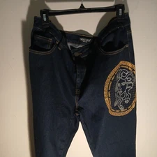 Smoke & Ash Mens Jeans Size  34x30 Blue Denim Moto Decals