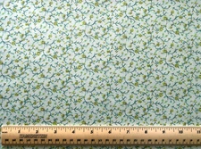 1/4 yard fabric Marshall Dry Goods Tiny Light Olive Green Flowers on Green Vines