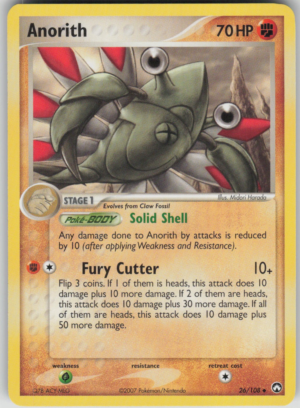 Pokemon TCG Anorith Uncommon Power Keepers 26/108