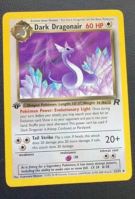 First Edition Dark Dragonair Team Rocket 33/82 Pokemon TCG 2000 NEAR MINT