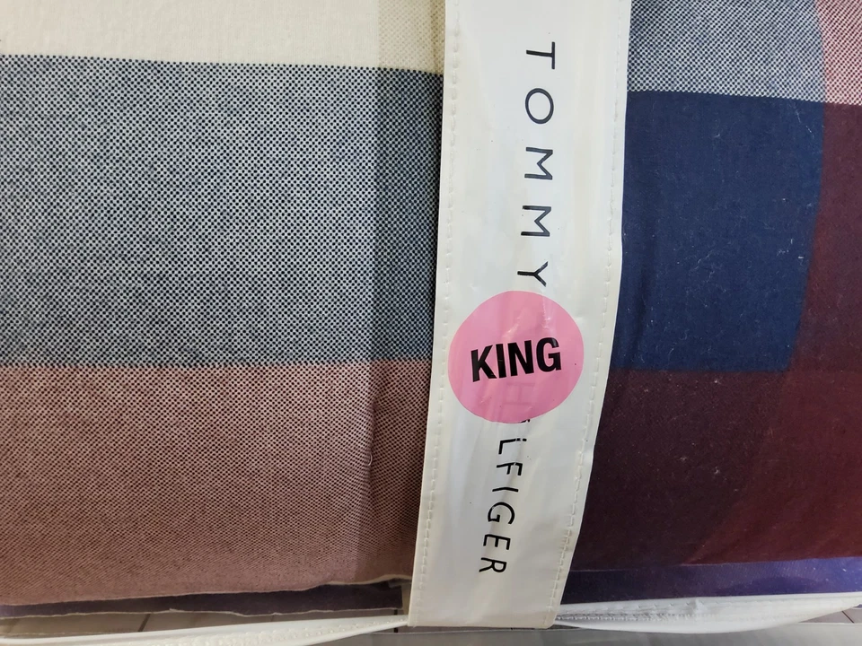 Tommy Hilfiger Juego de Edredón a Cuadros Algodón Prospect Park Azul King 108"x96" Foto 4 de 4