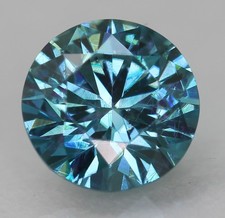 0.40 Carat Vivid Blue VS2 Round Brilliant Natural Enhanced Diamond 4.77m W VIDEO