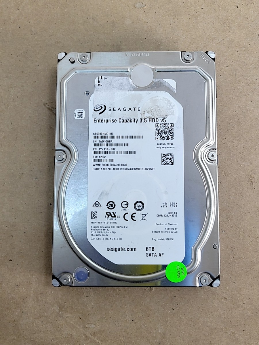 SEAGATE ST6000NM0115 1YZ110-002 Hard Drive 6TB 3.5 SATA