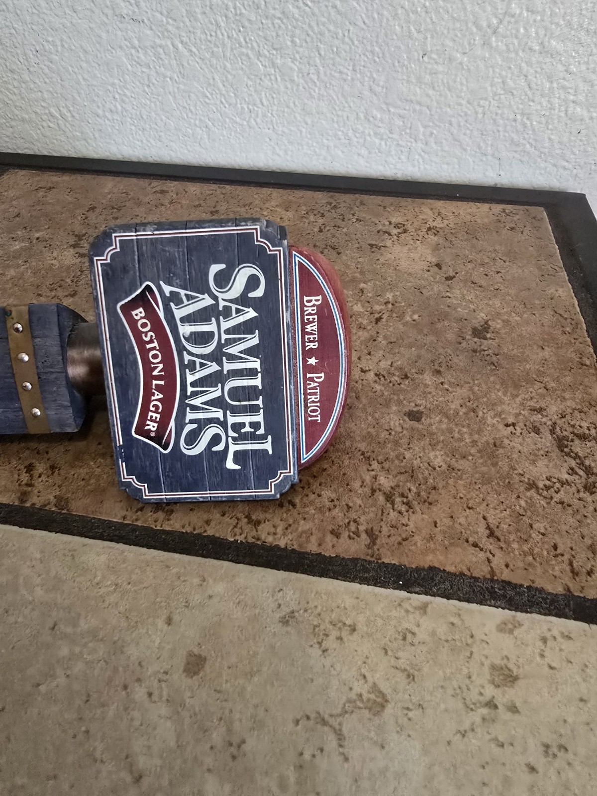 Wow Samual Sam Adams Boston Lager Beer Tap Pull Handle 3 Sided 13.5” Navy Blue