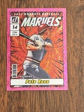 2023 Panini Donruss Marvels Pete Rose #M5 Pink Fireworks Refractor Reds