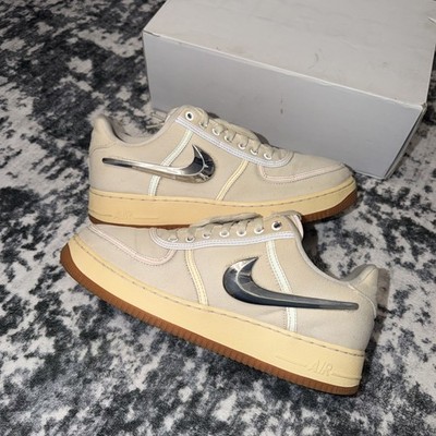 Nike Air Force 1 Low Travis Scott Sail Shoes Sneakers Men's Size 10.5 With Box