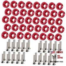 40 PCS Engine Dress Up Kit, CNC Finishing Fender Bumper Washers Red 40 pcs Red