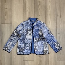 NEW Alfred Dunner 10 Petite 10P Blue Quilted Lightweight Jacket Patchwork