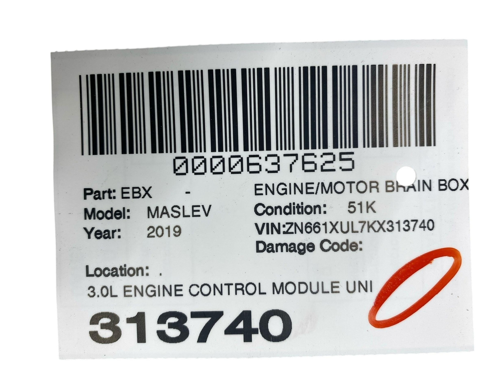 2017-2024 MASERATI LEVANTE 3.0L ENGINE CONTROL MODULE UNIT *51K MILES* 670031346