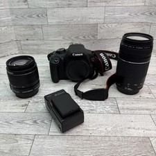 Canon EOS Rebel T5 1200D w/ 18-55mm 75-300mm Lenses Strap Battery READ
