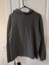 Banana Republic Sweater Men's Large 100 Cotton Crew/Hooded Long Sleeve Grey