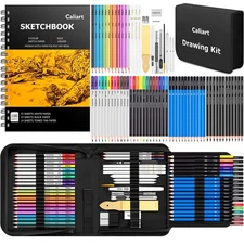 176PCS Art Supplies Sketching Kit with 100 Sheets 3-Color Sketch Book, Graphi...