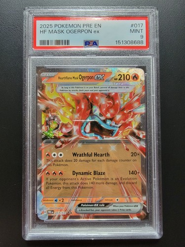 Hearthflame Mask Ogerpon ex graded PSA 9 for sale on eBay