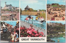 Great Yarmouth England Artistic VTG Postcard Seaside Activities