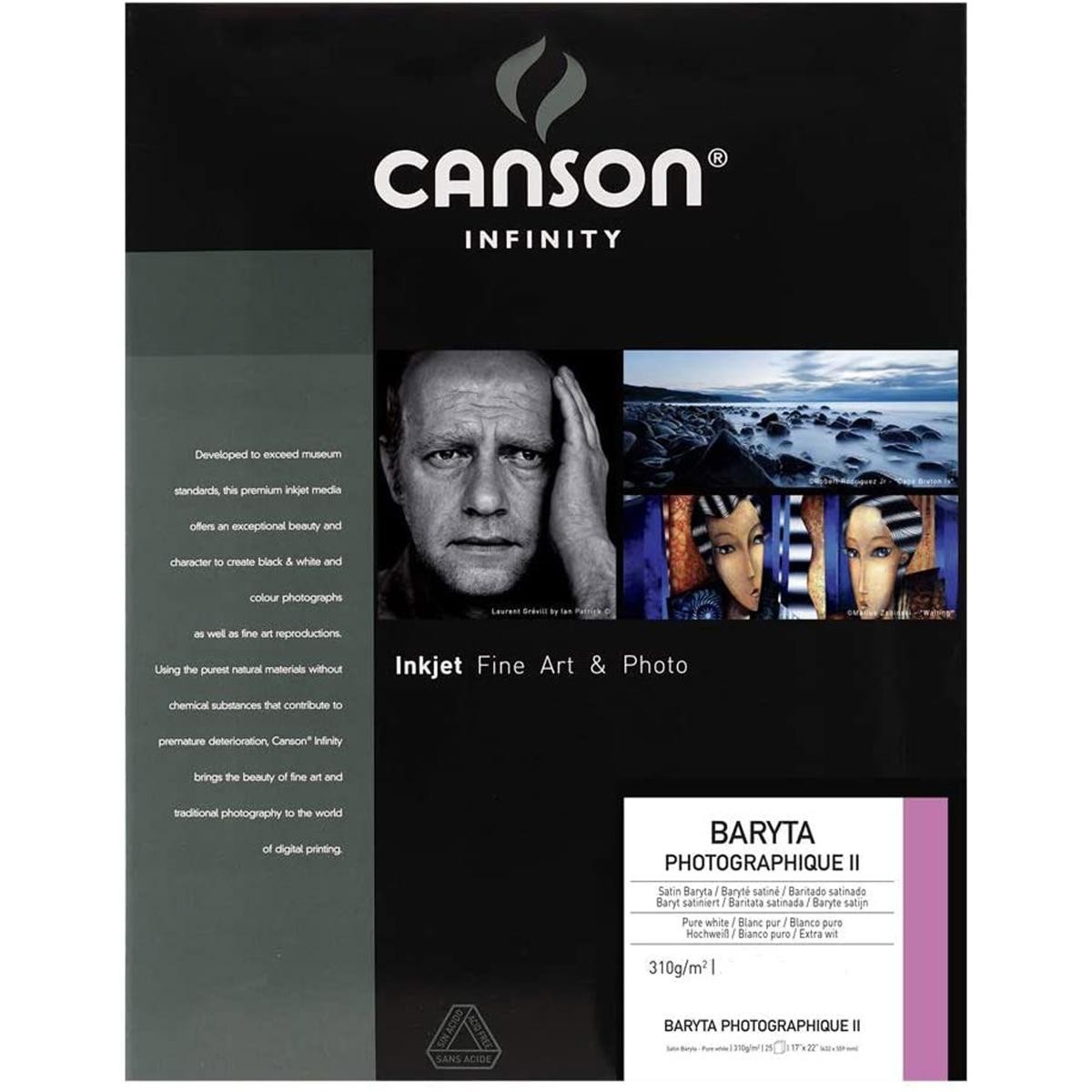 Бумага Canson Infinity Baryta Photographique II, 310 г/см, сатин, 8,5x11, 10 листов