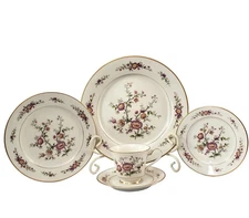 Vintage Porcelain 5 Piece Place Setting Dinnerware Set ASIAN SONG  by Noritake