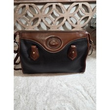 Dooney  Bourke Vintage Black  Tan All Weather Leather Crossbody Bag
