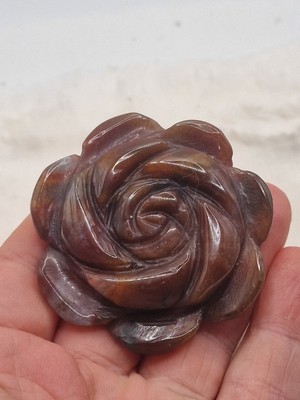 49g Ozean Jaspis Blume Schnitzerei Kristall Turmspitze Edelstein Heilung Chakra 
