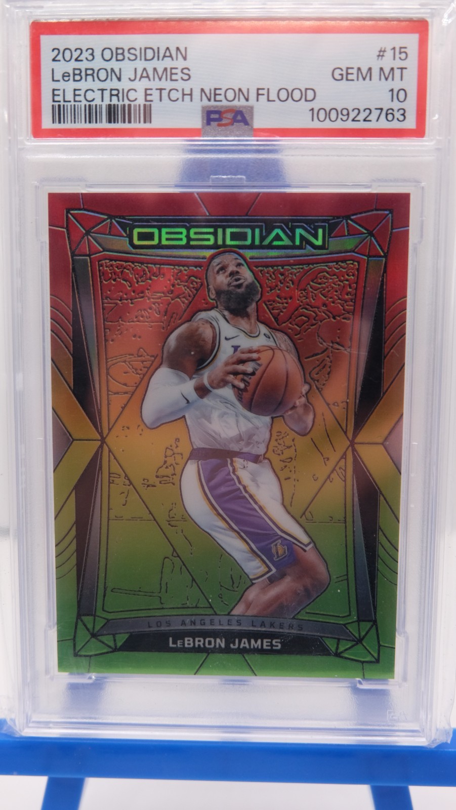 2023-24 Panini Obsidian - LeBron James #15 Electric Etch Neon Flood