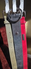 NWT 3 Steve Madden Large belt 42 In Cute Green Red Black w/ Gold Silver Accents