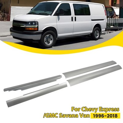 Left & Right Side Slip-On Rocker Panel For Chevy GMC Express Savana Van 1996-18