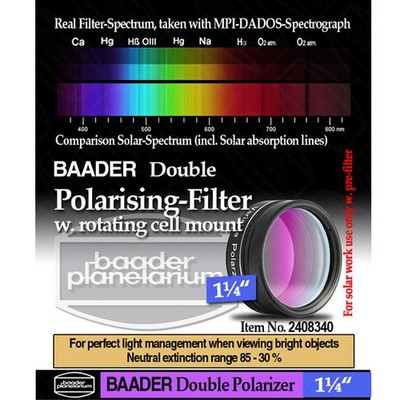 Baader 1.25'' Double Polarization Filter w/ Rotating Filter Cell FPOL-1D 2408340