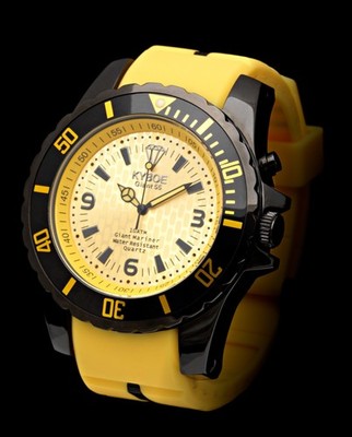 Yellow KYBOE Giant 55! Power Japanese Mvmt 55mm Watch Stainless Steel