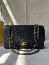 Chanel Black Quilted Lambskin Medium Classic Double Sided Flap Gold Hardware