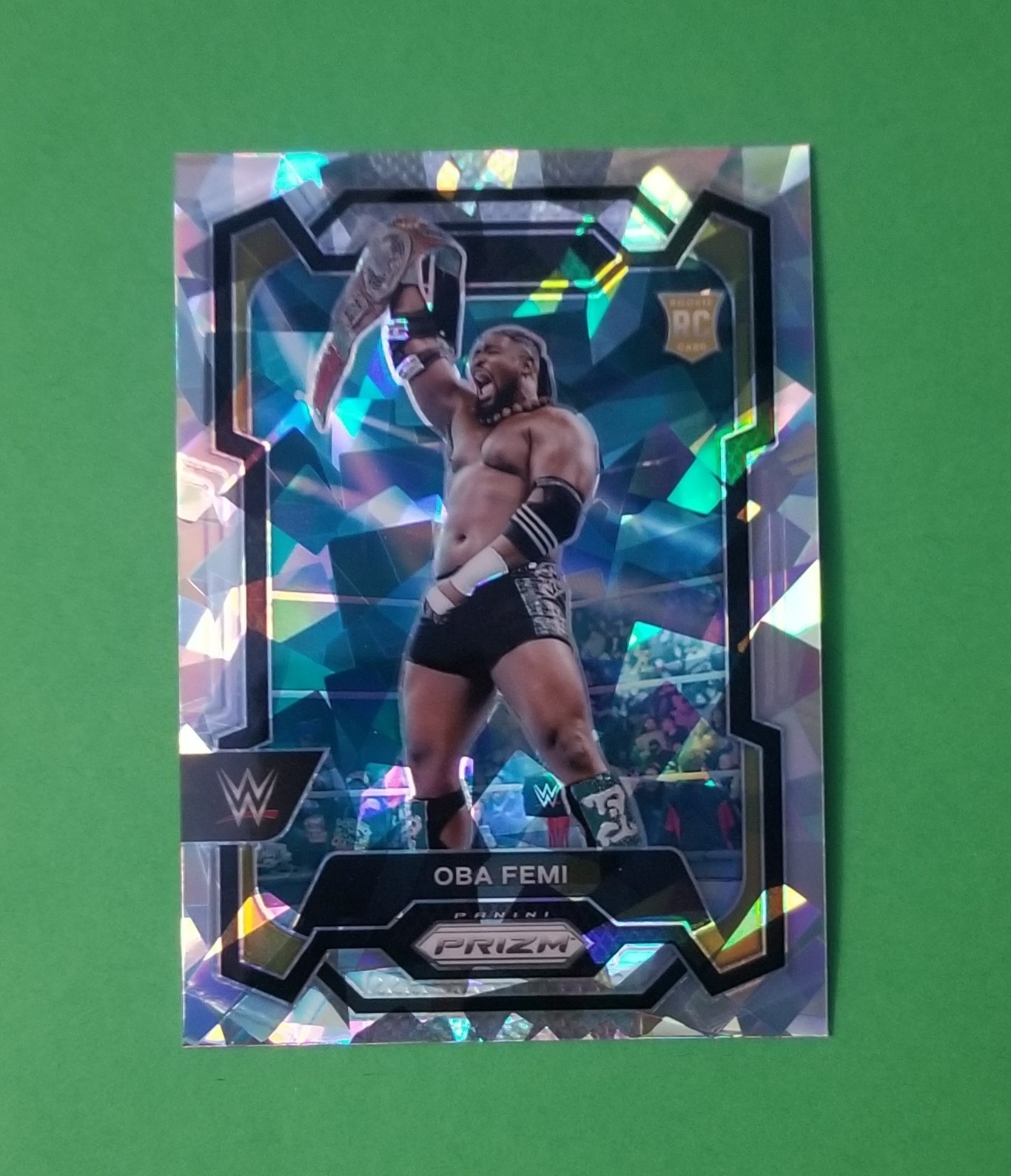 OBA FEMI 2024 Panini Prizm WWE #199 Rookie Cracked Ice Prizm