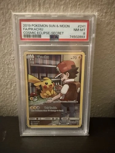 New ListingPSA 8(OC) 2019 Pokémon Sun & Moon FA/ Pikachu Cosmic Eclipse - Secret #241 NM-MT