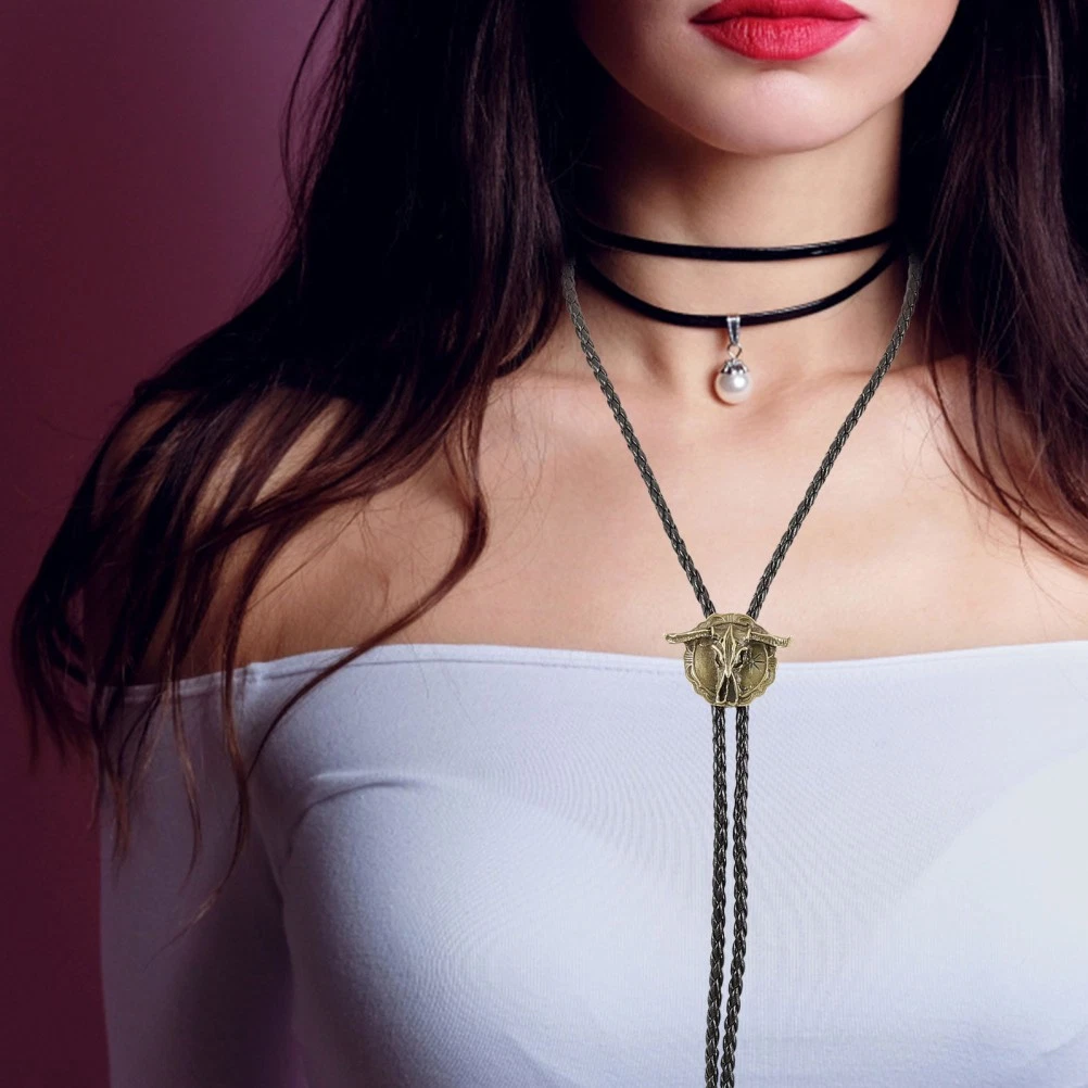 Neck Tie Charm Necklace Mens Tie Neck Chain Cow Tie Decoration Necktie Decor