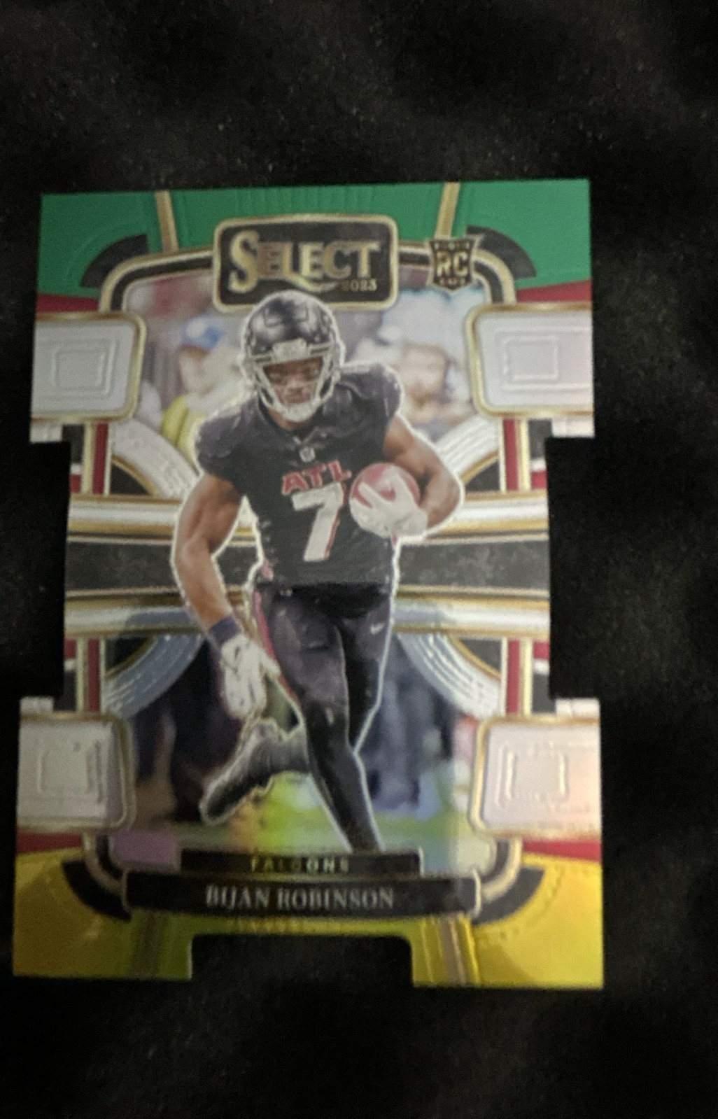 2023 Panini Select - Concourse Bijan Robinson #4 Green & Yellow Prizm Die-Cut