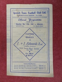 IPSWICH TOWN v ALDERSHOT | 1948/1949 | FA CUP R1 | 27 NOV 1948 | UK FREEPOST