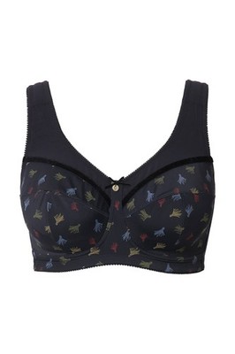 Ulla Popken Damen große Größen Entlastungs BH Mustermix ohne Bügel 840942
