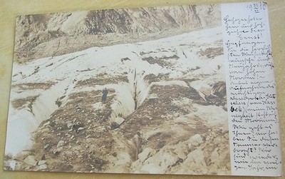 Private Echtfoto-AK ST. PETERSBURG 1910 (Motiv Gletscher in Georgien), A. WÖLZ