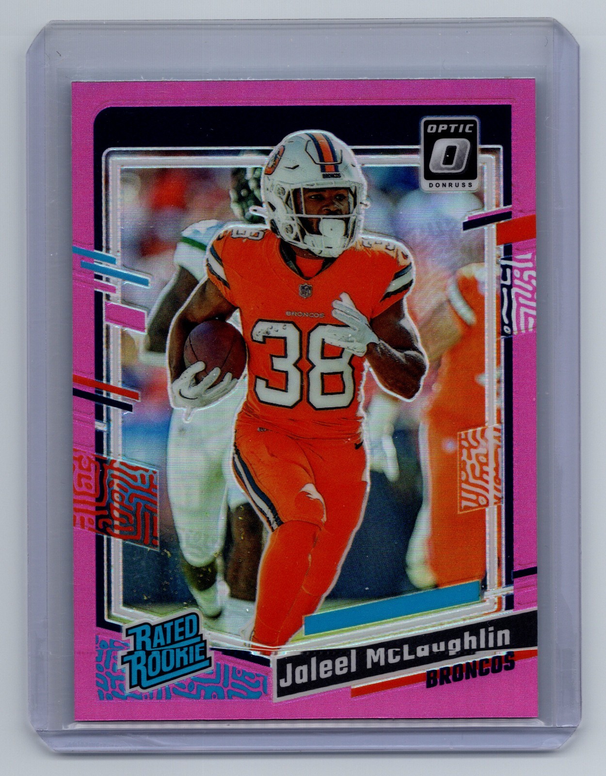 2023 Panini Donruss Optic - Rated Rookie Jaleel McLaughlin #232 Pink Prizm (RC)