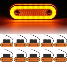 Marker Lights LED Truck Trailer Oval Clearance Side Lamp Amber / Yellow 10Pcs