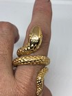 Steel Snake Mens Ring Vintage Gothic Golden Stainless