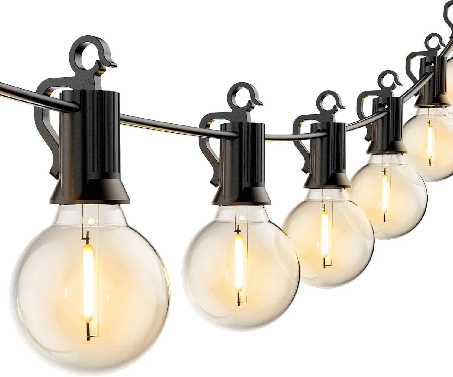 55Ft LED String Lights with 52 Shatterproof Bulbs for Outdoor Decor