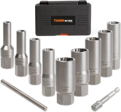 Bolt Extractor Kit for Deep Well Bolt, 11 Pcs Lug Nut Extractor Set, Deep Socket