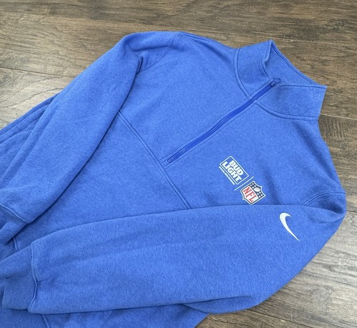 Nike NFL Bud Light Sweatshirt Mens XL Blue Fleece 1/4 Zip Athletic