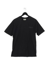 Essentials Men's T-Shirt S Black Graphic 100% Cotton Basic
