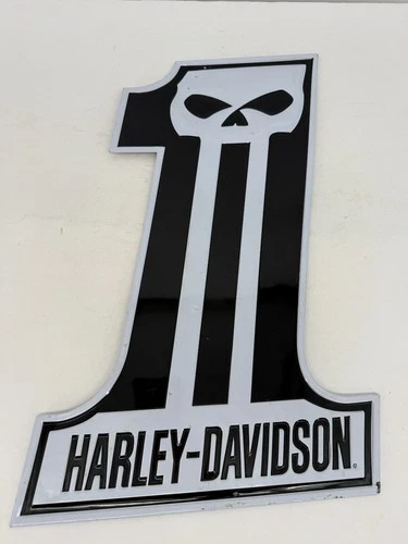 Harley-Davidson Willie G Skull #1 Metal Tin Sign Black White Vintage Style